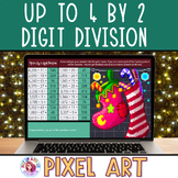 Up To 4 by 2 Digit Division Christmas Math Pixel Art Winte