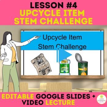 Preview of Upcycle Item Stem Challenge Presentation - Google Slides 4-ESS1-1