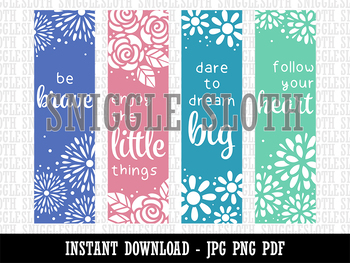 uplifting inspirational quotes bookmarks print printable jpg pdf png