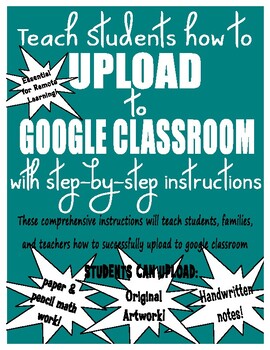 Preview of Distance Learning/Google Classroom: Student How-To for Adding Written Work