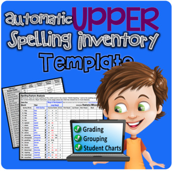Preview of Upper Automatic Spelling Inventory Template