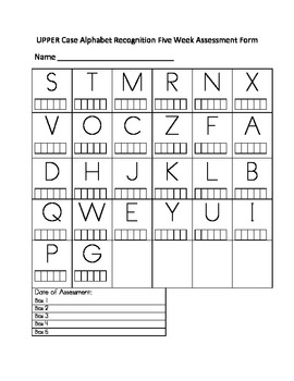 Preview of Upper Case Alphabet Recognition Weekly Assessment