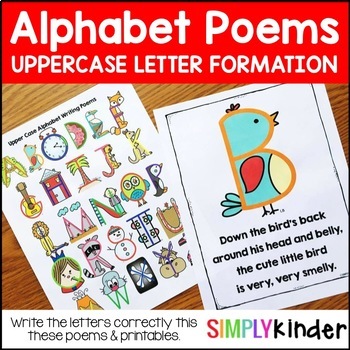Preview of Alphabet Posters with Letter Formation Poems- Uppercase Letters