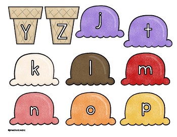 Upper Case/Lower Case Ice Cream Match by Preschool Mama | TPT