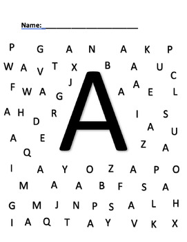 Preview of Upper Case Vowel Letter Find (A,E,I,O,U)