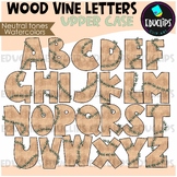 Upper Case Wood/Vine PNG Letters Clip Art Set {Educlips Clipart}