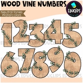 Wood/Vine PNG Numbers Clip Art Set {Educlips Clipart}