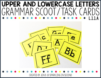 Preview of Upper Case and Lower Case Letter Task Cards