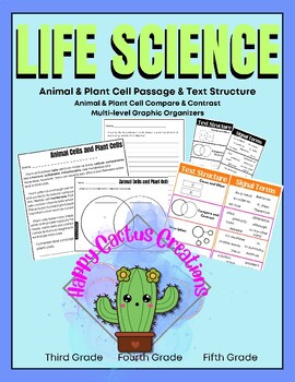 Preview of Upper Elementary: Animal and Plant Cells Text Structure Nonfiction Reading