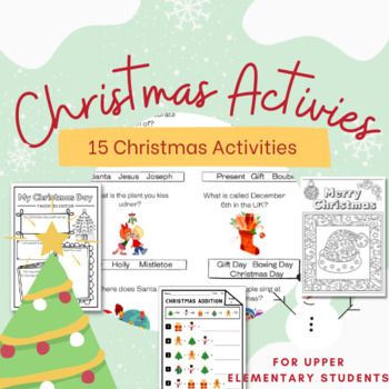 Upper Elementary Christmas Work Sheets By Cre8tive Resources 