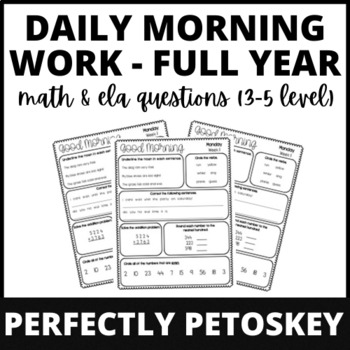 Preview of Upper Elementary Daily Morning Work - Full Year Resource (35 Weeks)