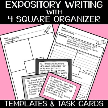 Preview of Expository/Informational Writing with 30 Prompts & Four Square Organizers