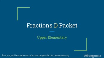 Preview of Upper Elementary Fractions D Packet