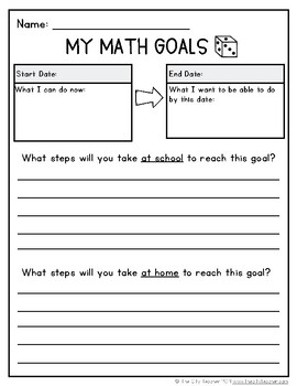 Upper Elementary Goal Setting Template by The City Teacher | TpT