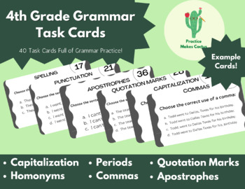 Preview of Upper Elementary Grammar Task Cards