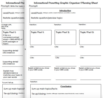 Preview of Upper Elementary Informational Writing Planning Sheet