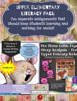 Preview of Upper Elementary Literacy Bundle for Online Learning.