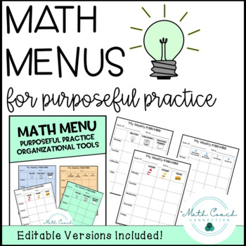 Preview of Upper-Elementary Math Center Organization Tool | Math Menus & Exit Tickets