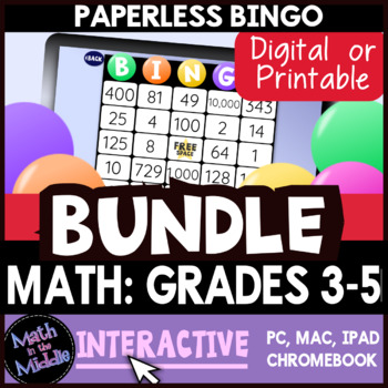 Upper Elementary Math Digital Bingo Bundle - Math Games for Grades 3, 4 ...