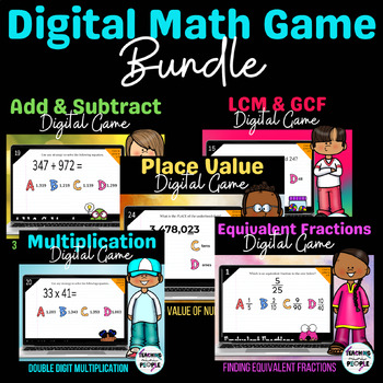 Preview of Upper Elementary Math Game Bundle