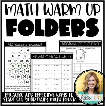 Preview of Upper Elementary Math Warm Up Folders