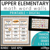 Upper Elementary Math Word Walls BUNDLE | Printable Vocabu