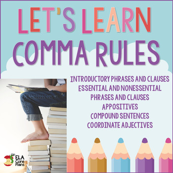 Preview of Comma Rules ~ Teaching Pages, Practice Pages, Quizzes