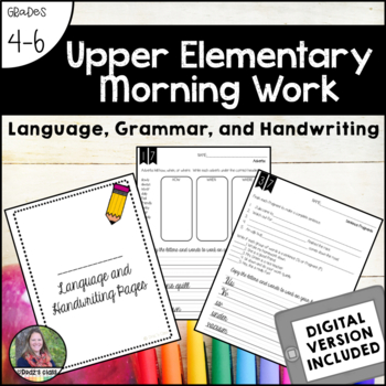 Preview of Upper Elementary Morning Work: Language, Grammar, and Handwriting