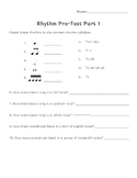Upper Elementary Rhythm Pre Test and Post Test