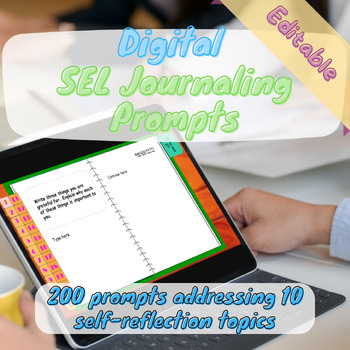 Preview of Upper Elementary SEL Digital Journaling Prompts:Self-reflection, Values, Friends