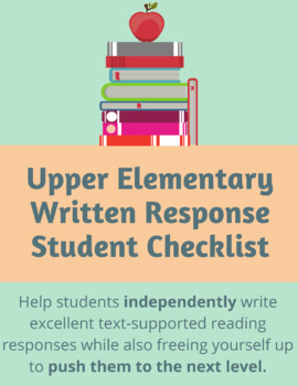 Preview of Upper Elementary Text-Based Written Response Student Checklist