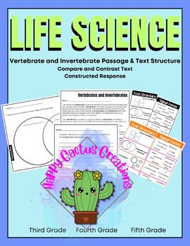 Preview of Upper Elementary: Vertebrate Invert Text Structure Nonfiction Reading