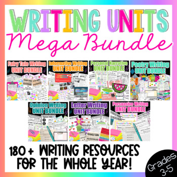 Preview of Upper Elementary Year Long Writing Mega Bundle | Units for the Whole Year