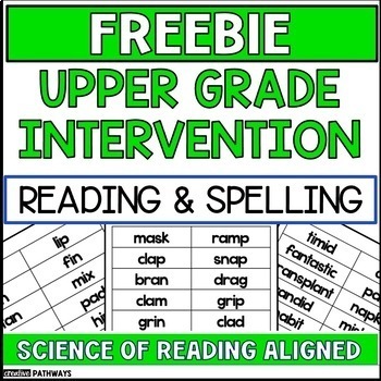 Preview of Reading Intervention for Upper Grades Freebie- A Phonics Intervention