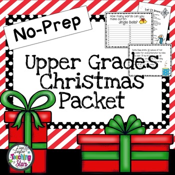 Preview of No Prep Christmas Packet: for Upper Grades
