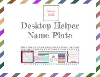 Preview of Upper Grades Desktop Helper & Name Tag Freebie!