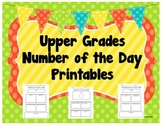 Upper Grades Number of the Day Printables