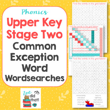 Preview of Common Exception Word Wordsearches: Upper Key Stage Two