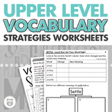 Upper Level Vocabulary Strategies - Worksheets + Assessment for Speech Therapy