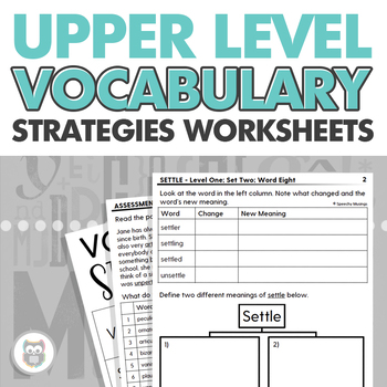 Preview of Upper Level Vocabulary | Worksheets, Strategies | Speech Therapy Middle School