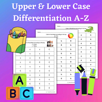 Preview of Upper & Lower Case Differentiation Worksheet for Letter of the Week