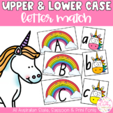 Upper & Lower Case Letter Match - Rainbow Unicorns
