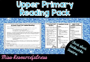 Preview of Upper Primary Reading Pack - Posters, Bookmarks and Guided Reading Guide