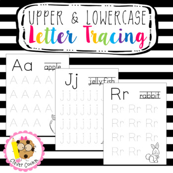 Upper and Lower Case Alphabet Letters Tracing Worksheets (Distance Learning)