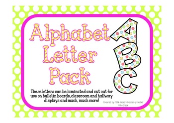 Preview of Upper and Lower Case Cut Out Alphabet Letters-PolkaDot