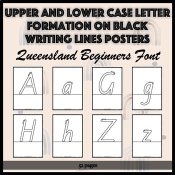 Preview of Upper and Lower Case Letter Formation Posters Queensland Beginners Font