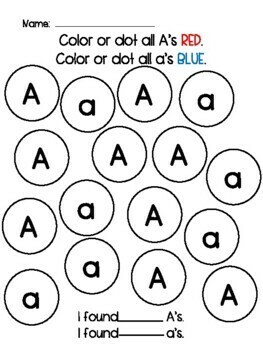 Upper and Lower Case Letter Identification Practice by Oh So Cute O ...