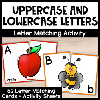 Preview of Letter Matching - Uppercase and Lowercase Alphabet Cards for Activities & Games