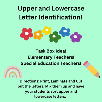 Preview of Upper and Lowercase Letter Identification Task Box Item