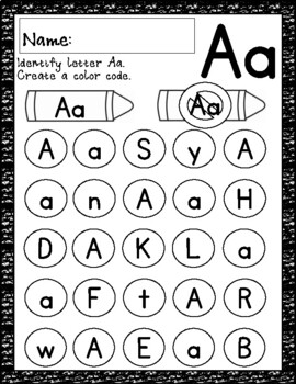 Upper and Lowercase Letter Identification-mixed letters | TpT
